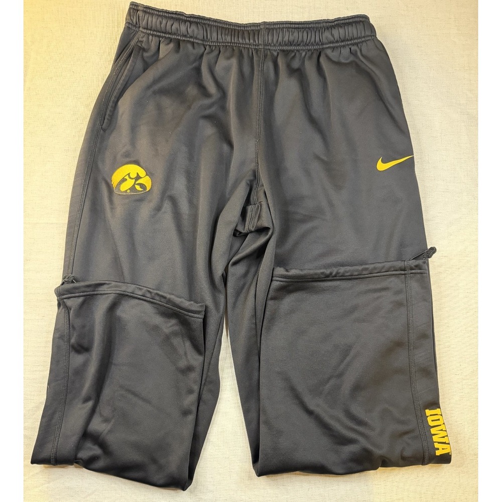 Nike Iowa Hawkeyes Sweatpants Mens 2XL Black Dri-Fit Joggers Kinnick Stadium